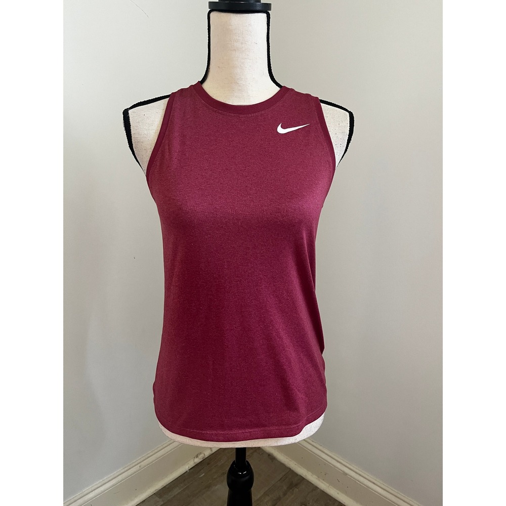 Nike Legend Training Tank Top XS Burgundy Heather Shirt Athleisure Tennis DriFit